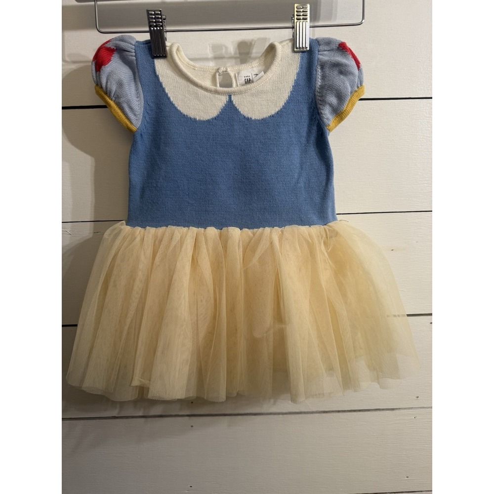 Baby GAP x Disney Snow White Dress 12-18 Months Princess Costume Tulle Knit Blue